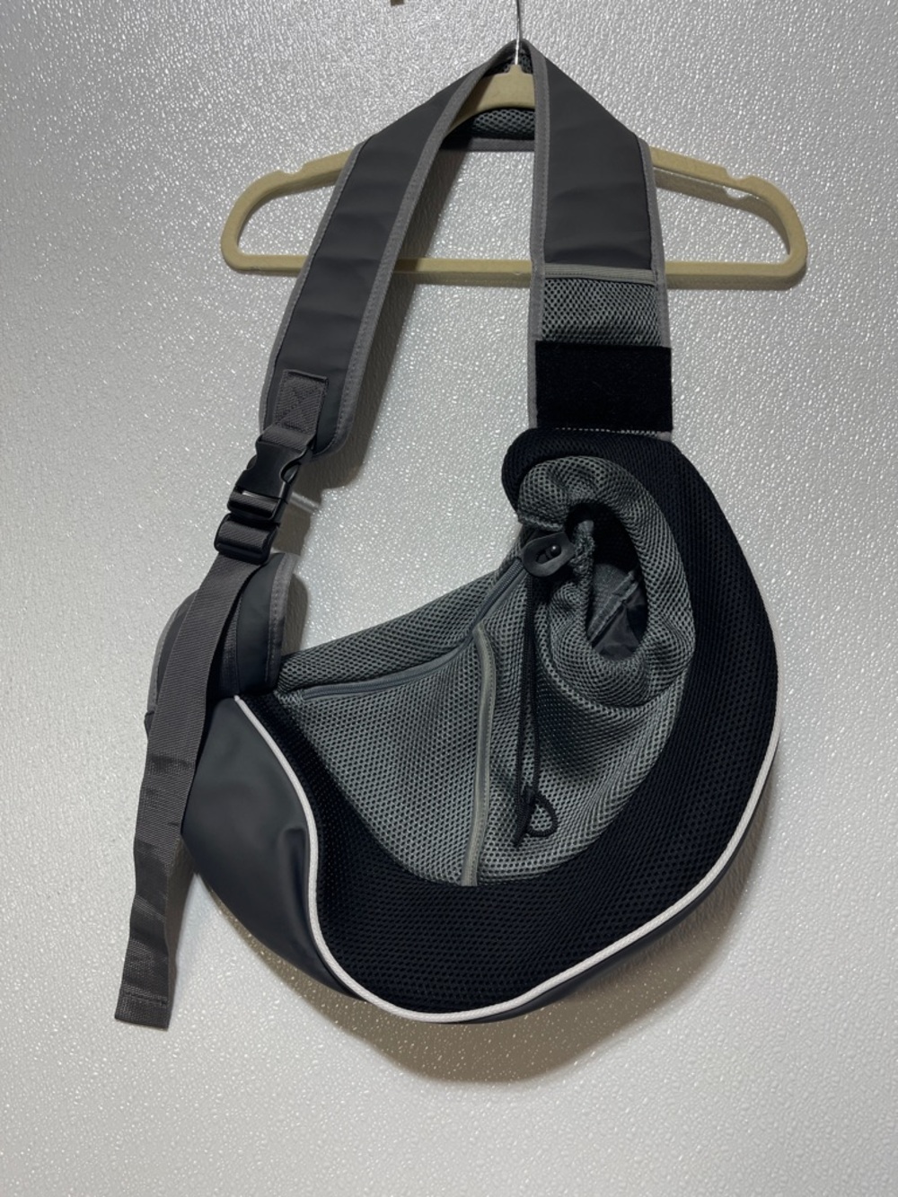 3/$30 Breathable Gray & Black Hands-Free Pet Sling Carrier by Cuddlissimo
